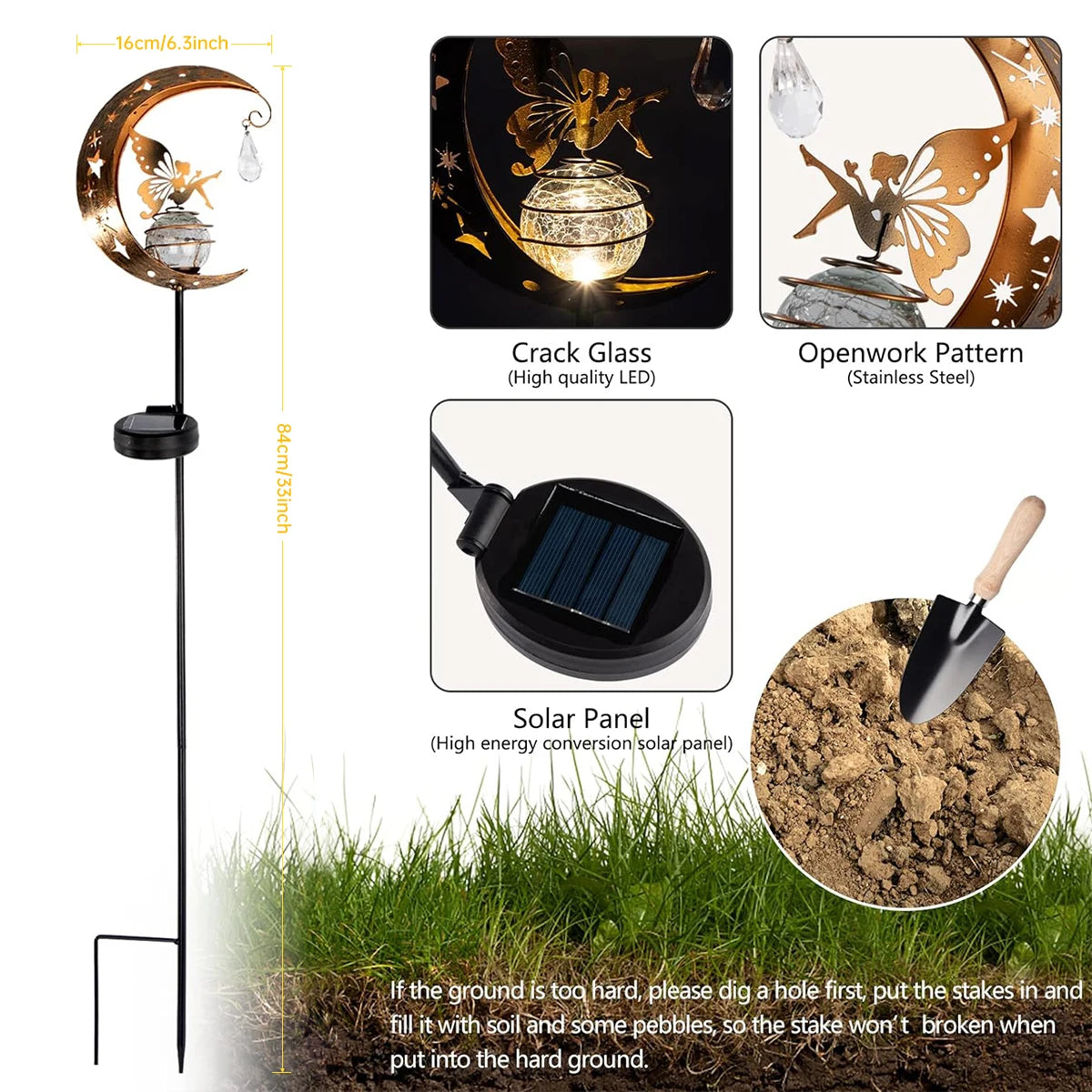 Solar Moon and Fairy Garden Light