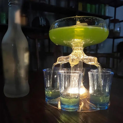 LED Party Shot Dispenser. Multi-Pour Shot Drinks With 6 Shot Glasses