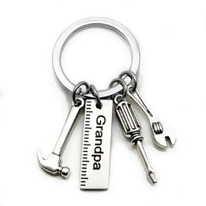 Dad/Grandpa/Papa Keyring, Mini screwdriver, Hammer & Wrench