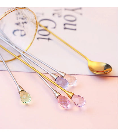 Diamond Stirring Spoons with Exquisite Crystal Design