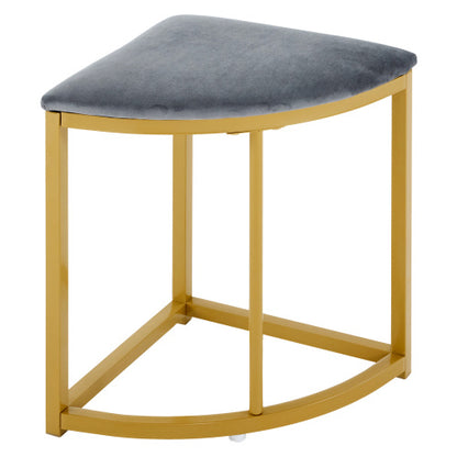 5-Piece Dining Set Marble Effect Table & 4 Padded Stools Space Saving Dining Set