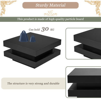 High Gloss Coffee Table. 360° Rotating Table Top With Multi-Colour LED Lighting