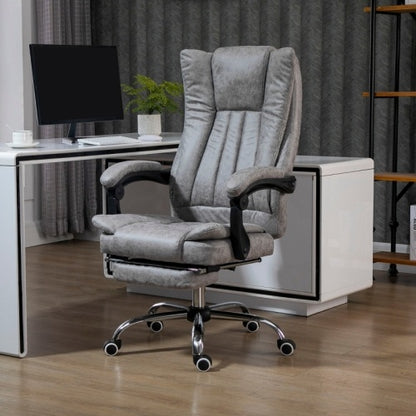 Vinsetto Home Office Chair Microfibre With Reclining Function, Foot & Armrests