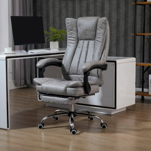 Vinsetto Home Office Chair Microfibre With Reclining Function, Foot & Armrests