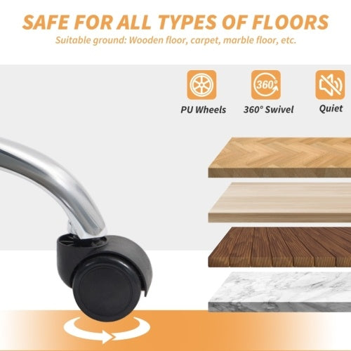 Reclining Faux Leather Office Chair With Inflatable Lumbar Cushion & Footrest