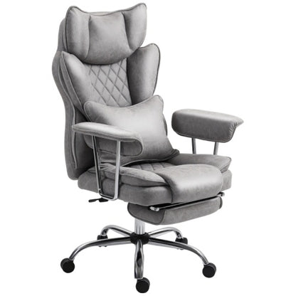 Leathaire Reclining Office Chair With Lumbar Support Pillow