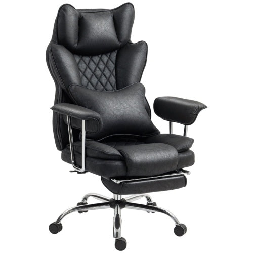 Leathaire Reclining Office Chair With Lumbar Support Pillow