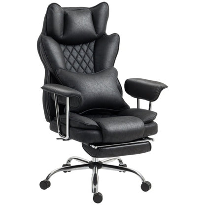 Leathaire Reclining Office Chair With Lumbar Support Pillow