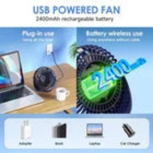 5 Speed Wireless Desk Fan USB Rechargeable Stylish Powerful Ultra Quiet Fan
