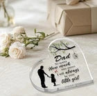 Heart Plaque Gift For Dad From Daughter For Birthday, Xmas, Fathers Day 10x10cm