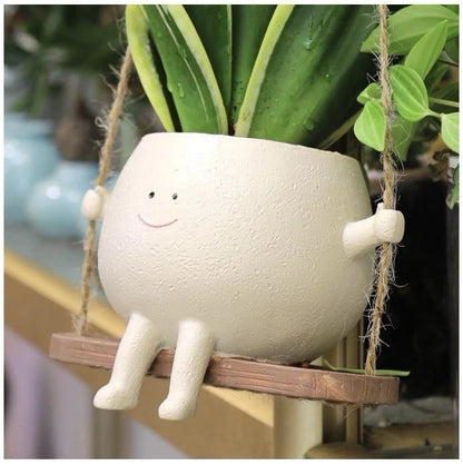 Cute Smiling Swinging Plant Pot