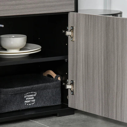 High Gloss Frame Sideboard, Side Cabinet, Push-Open Design with 2 Drawer