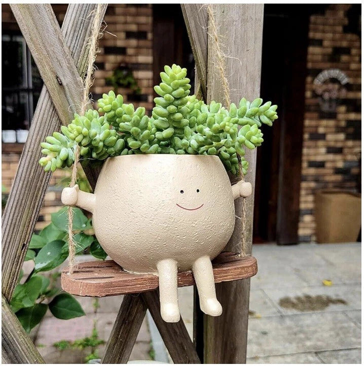 Cute Smiling Swinging Plant Pot