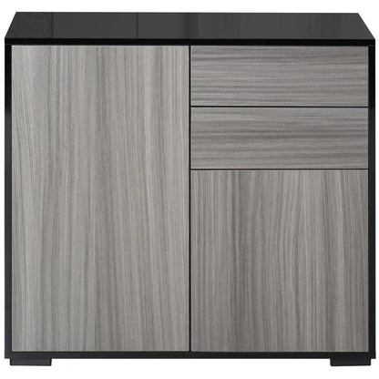 High Gloss Frame Sideboard, Side Cabinet, Push-Open Design with 2 Drawer