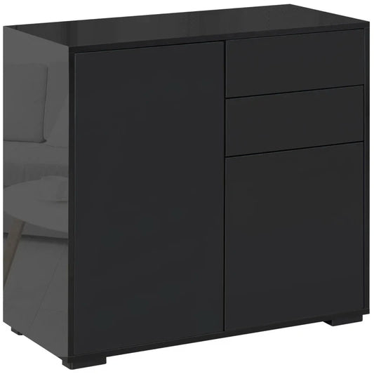 High Gloss Frame Sideboard, Side Cabinet, Push-Open Design with 2 Drawer
