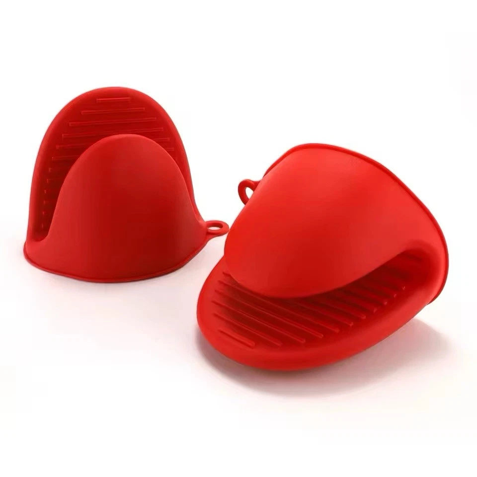 One Pair Of Silicone Pot Holder Mitts BBQ Baking Heat Resistant