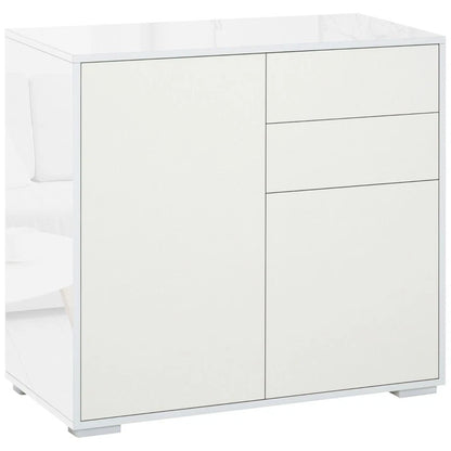 High Gloss Frame Sideboard, Side Cabinet, Push-Open Design with 2 Drawer