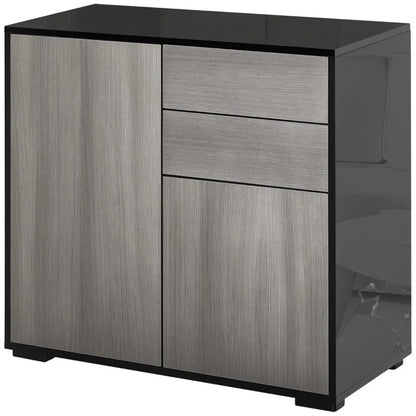 High Gloss Frame Sideboard, Side Cabinet, Push-Open Design with 2 Drawer