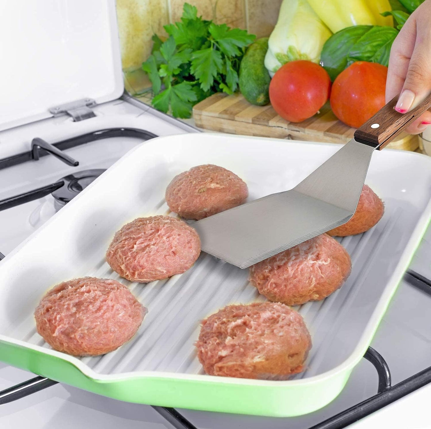 Wooden Handle, Stainless Steel Spatulas