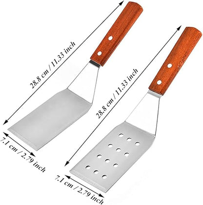 Wooden Handle, Stainless Steel Spatulas