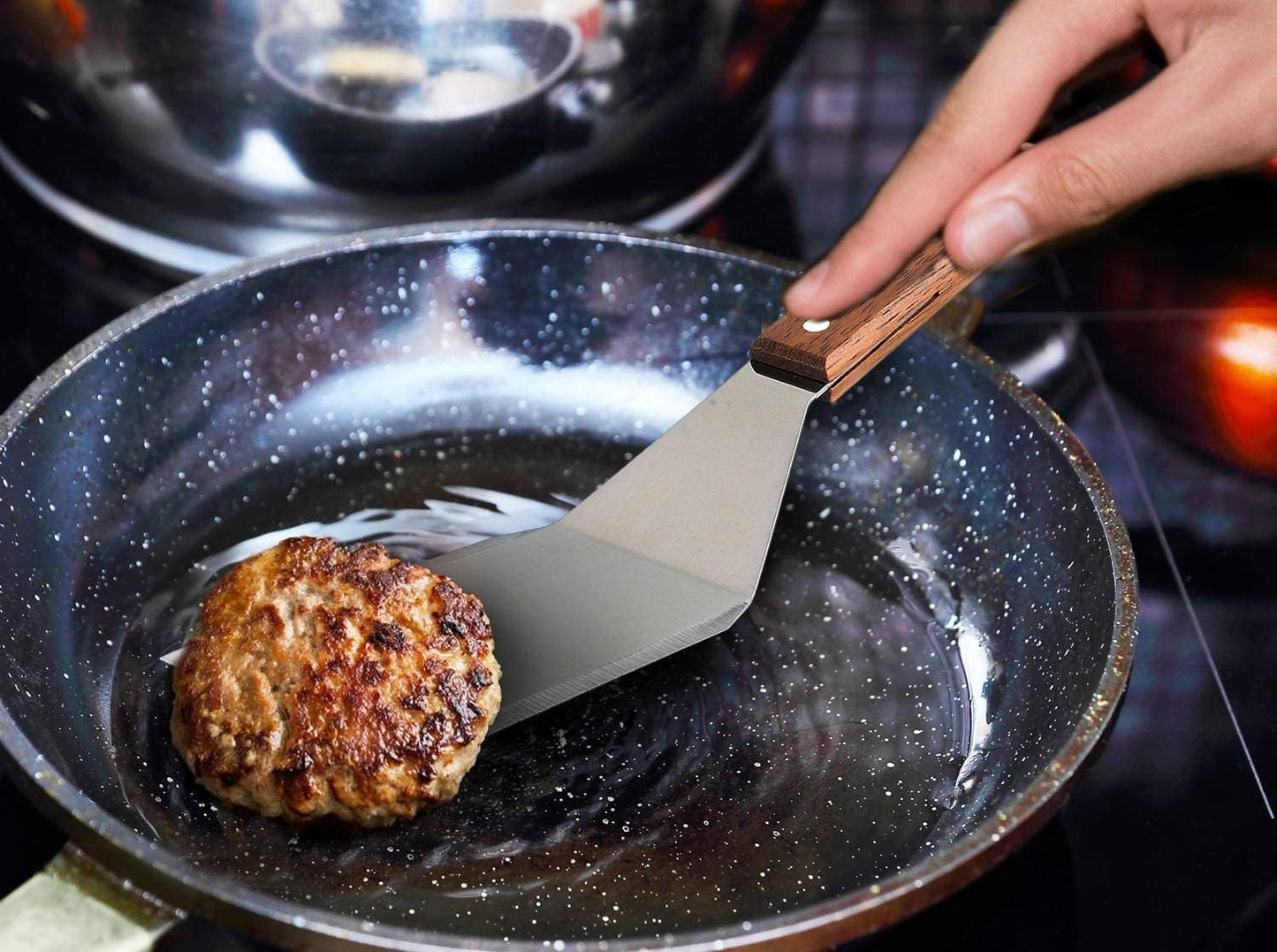 Wooden Handle, Stainless Steel Spatulas